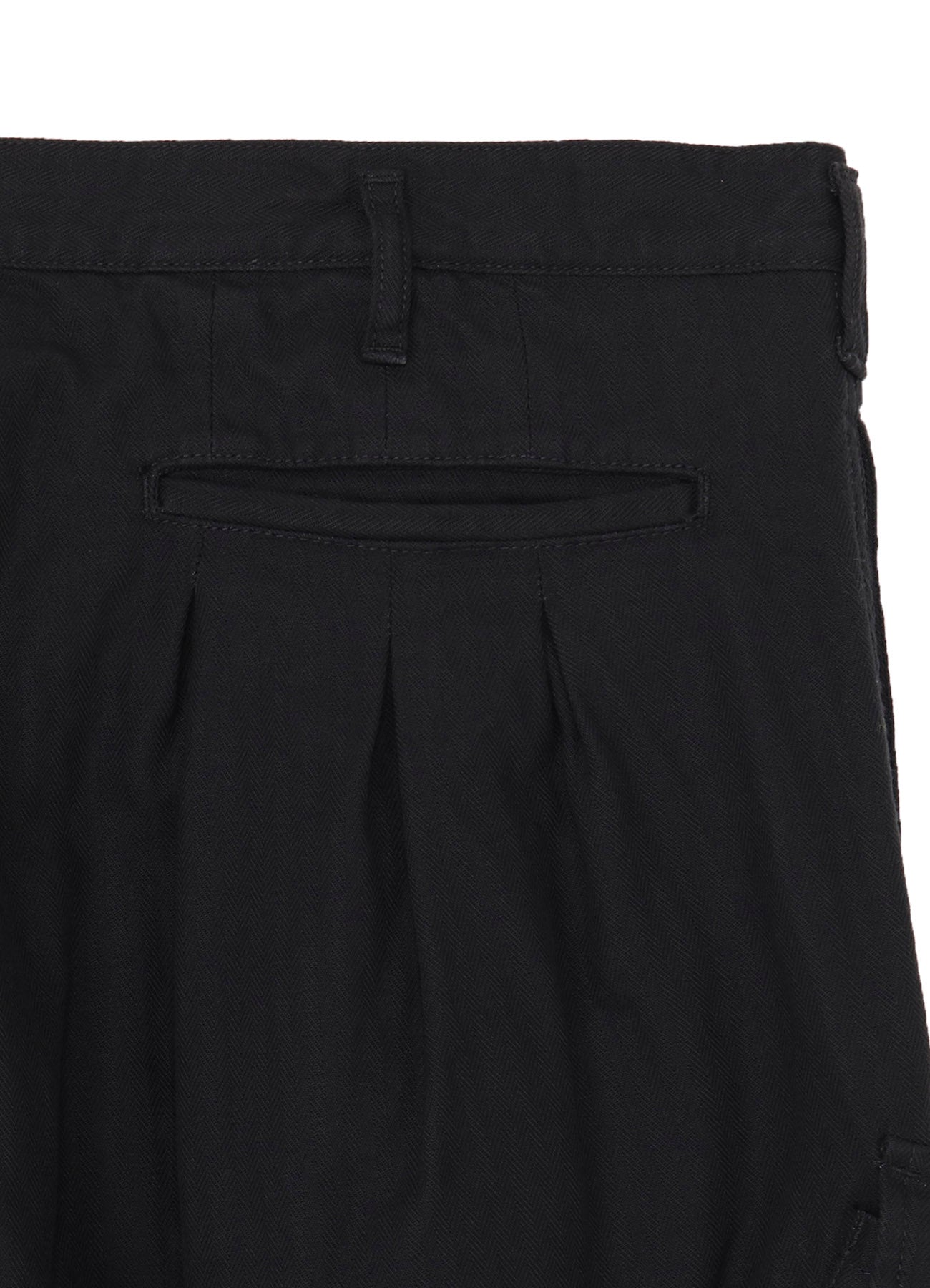 BLACK SCANDAL HERRINGBONE 12TUCK WORK PANTS