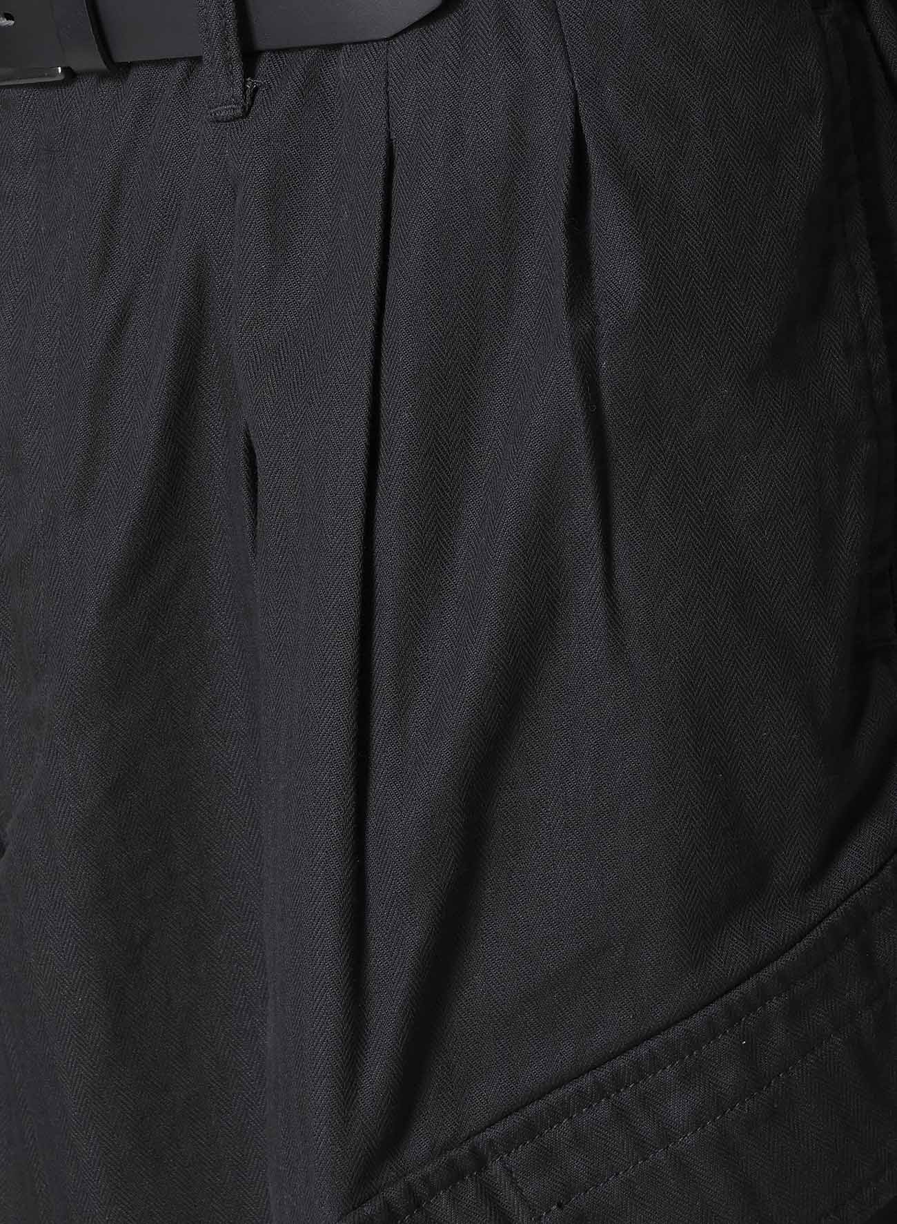 BLACK SCANDAL HERRINGBONE 12TUCK WORK PANTS