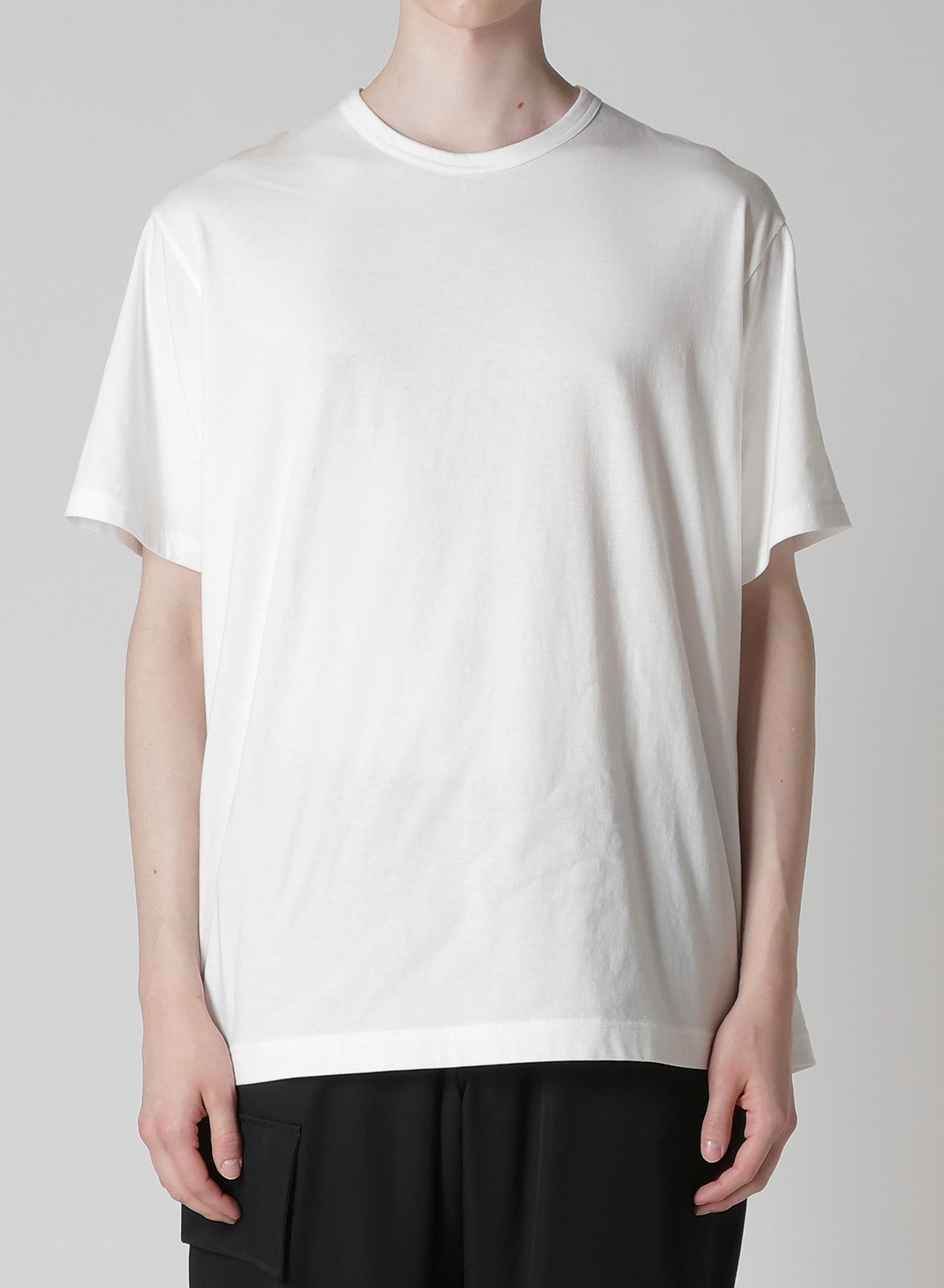 COTTON SINGLE JERSEY ROUND NECK SHORT SLV T