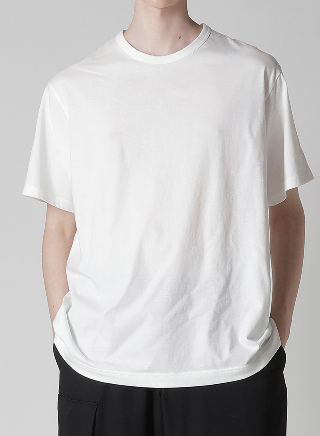 COTTON SINGLE JERSEY ROUND NECK SHORT SLV T