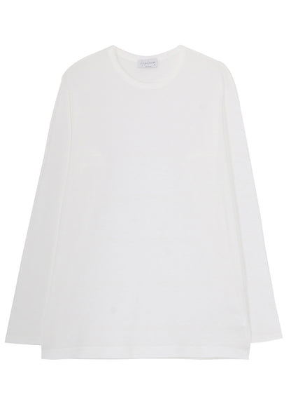 COTTON SINGLE JERSEY ROUND NECK LONG SLV T
