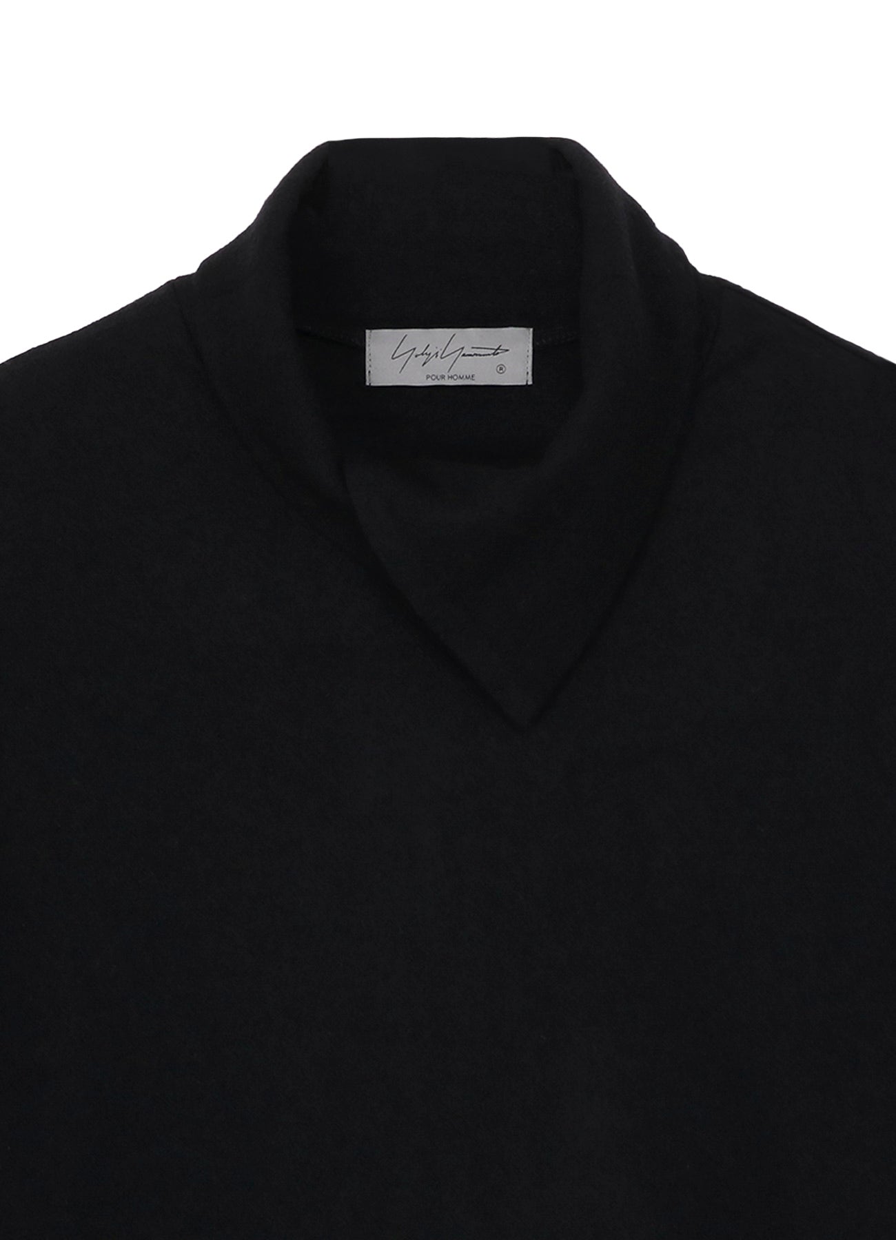 SUPER 120 WOOL SINGLE JERSEY LAYERED HIGK NECK TEE