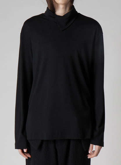 1/80 WASHABLE WOOL INTERLOCK LAYERED HIGK NECK T