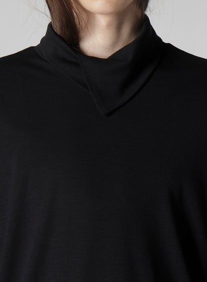 1/80 WASHABLE WOOL INTERLOCK LAYERED HIGK NECK T