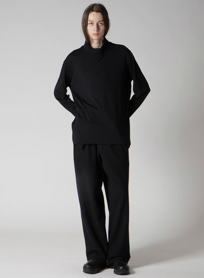 1/80 WASHABLE WOOL INTERLOCK LAYERED HIGK NECK T