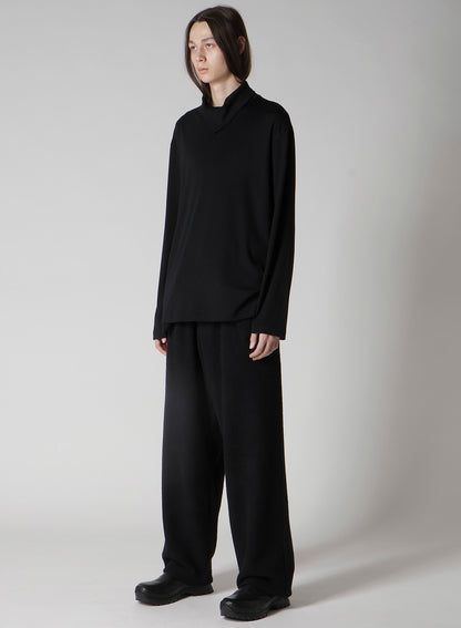 1/80 WASHABLE WOOL INTERLOCK LAYERED HIGK NECK T