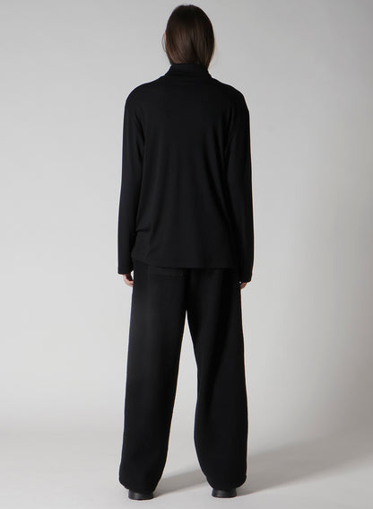 1/80 WASHABLE WOOL INTERLOCK LAYERED HIGK NECK T