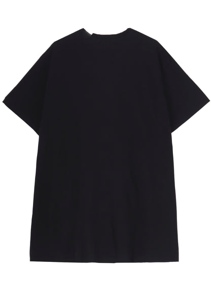 WOOL MIX SINGLE JERSEY SLIT ROUND NECK T