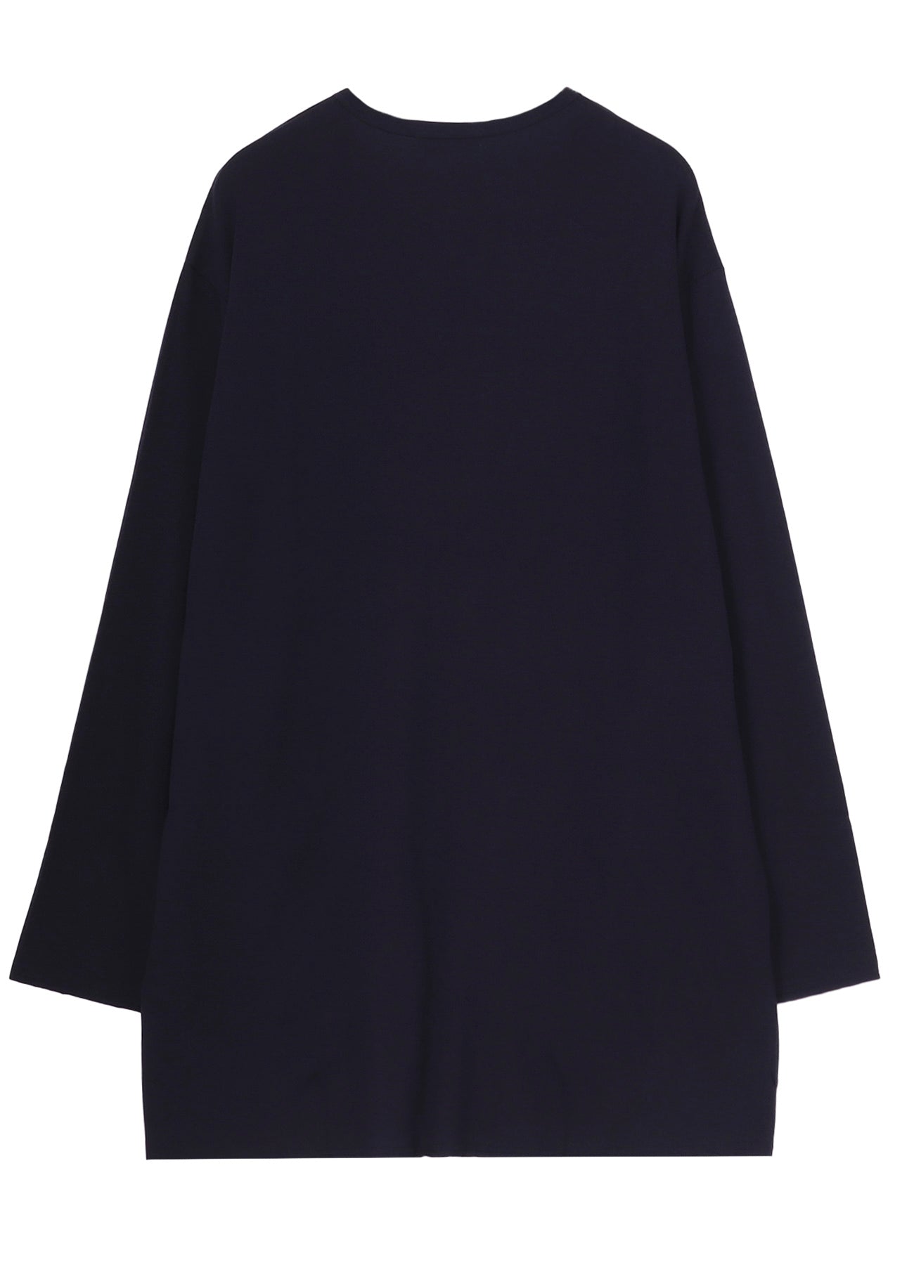 WOOL MIX SINGLE JERSEY SLIT ROUND NECK T