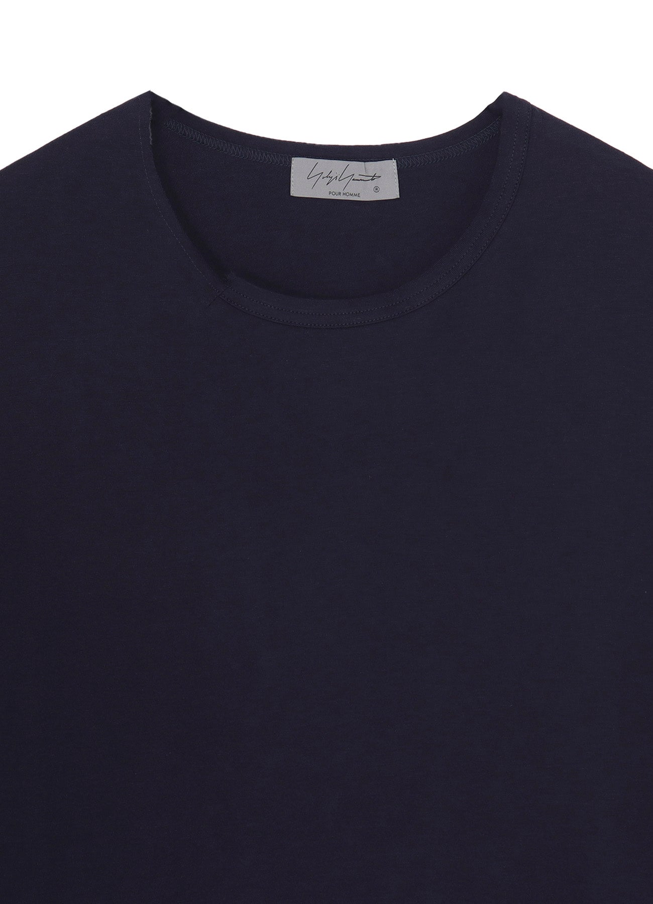 WOOL MIX SINGLE JERSEY SLIT ROUND NECK T