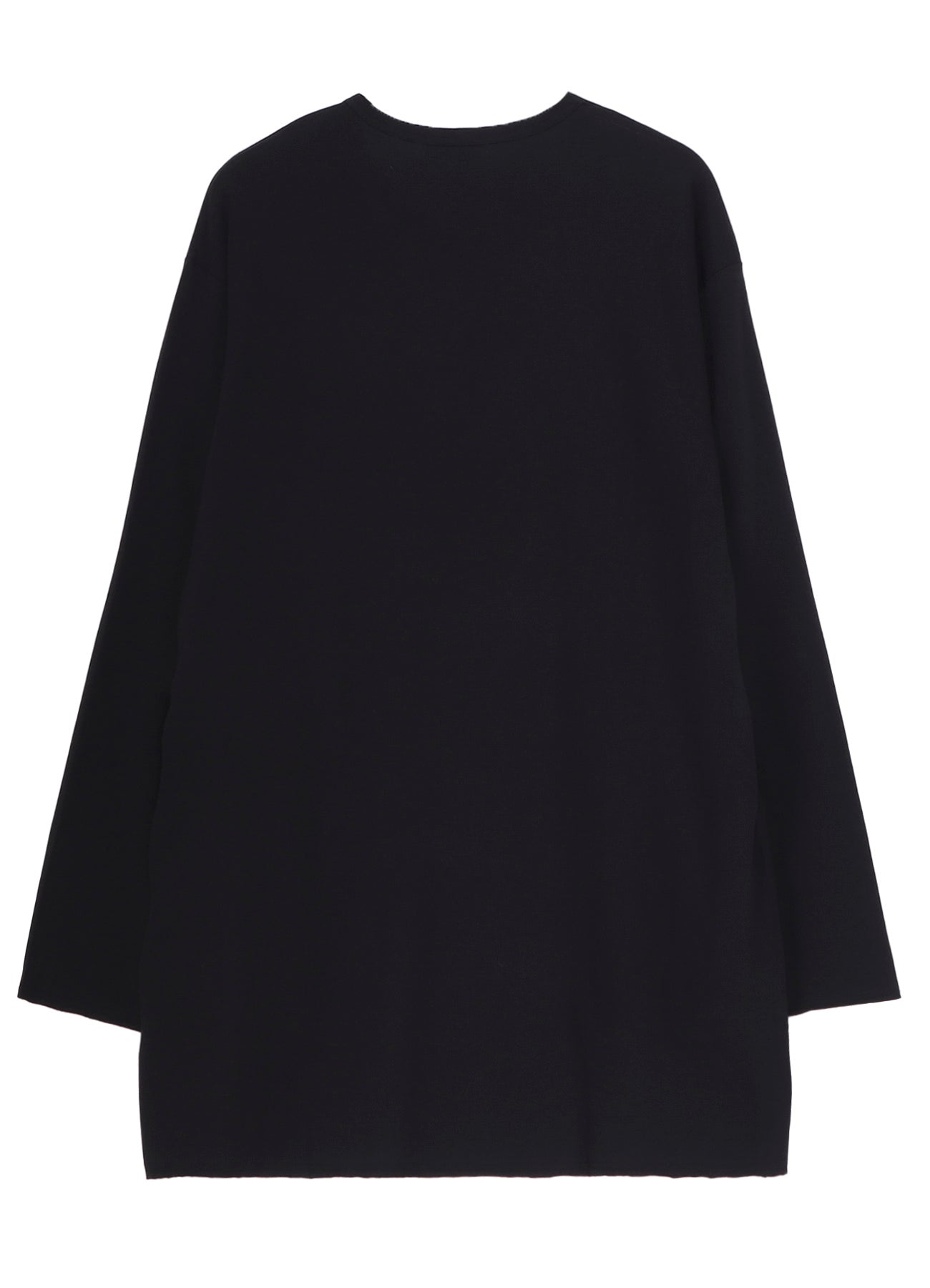 WOOL MIX SINGLE JERSEY SLIT ROUND NECK T