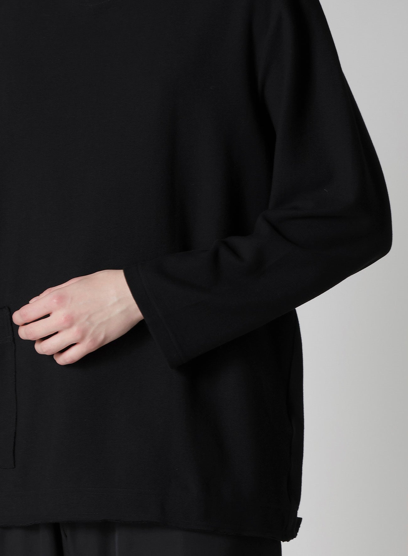 PURL STITCH RAW EDGE LS T