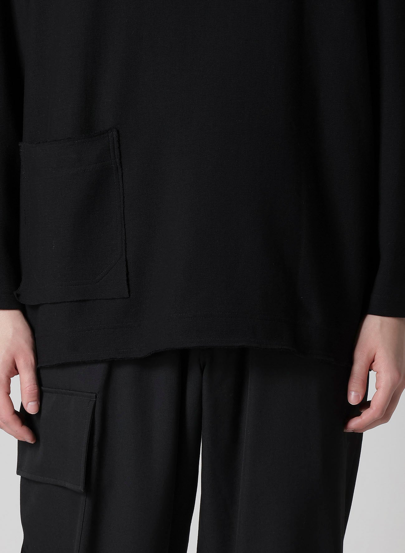 PURL STITCH RAW EDGE LS T
