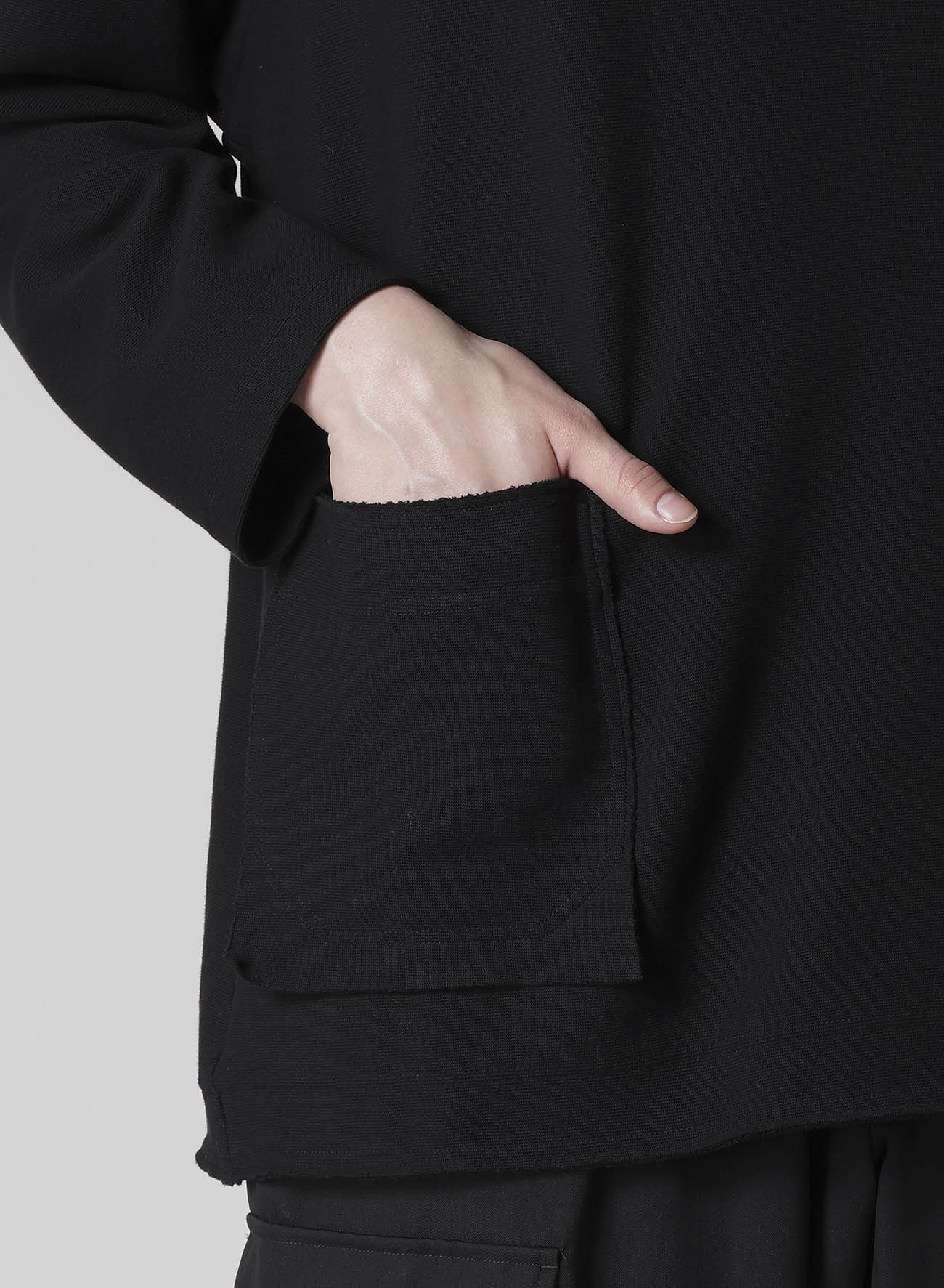 PURL STITCH RAW EDGE LS T