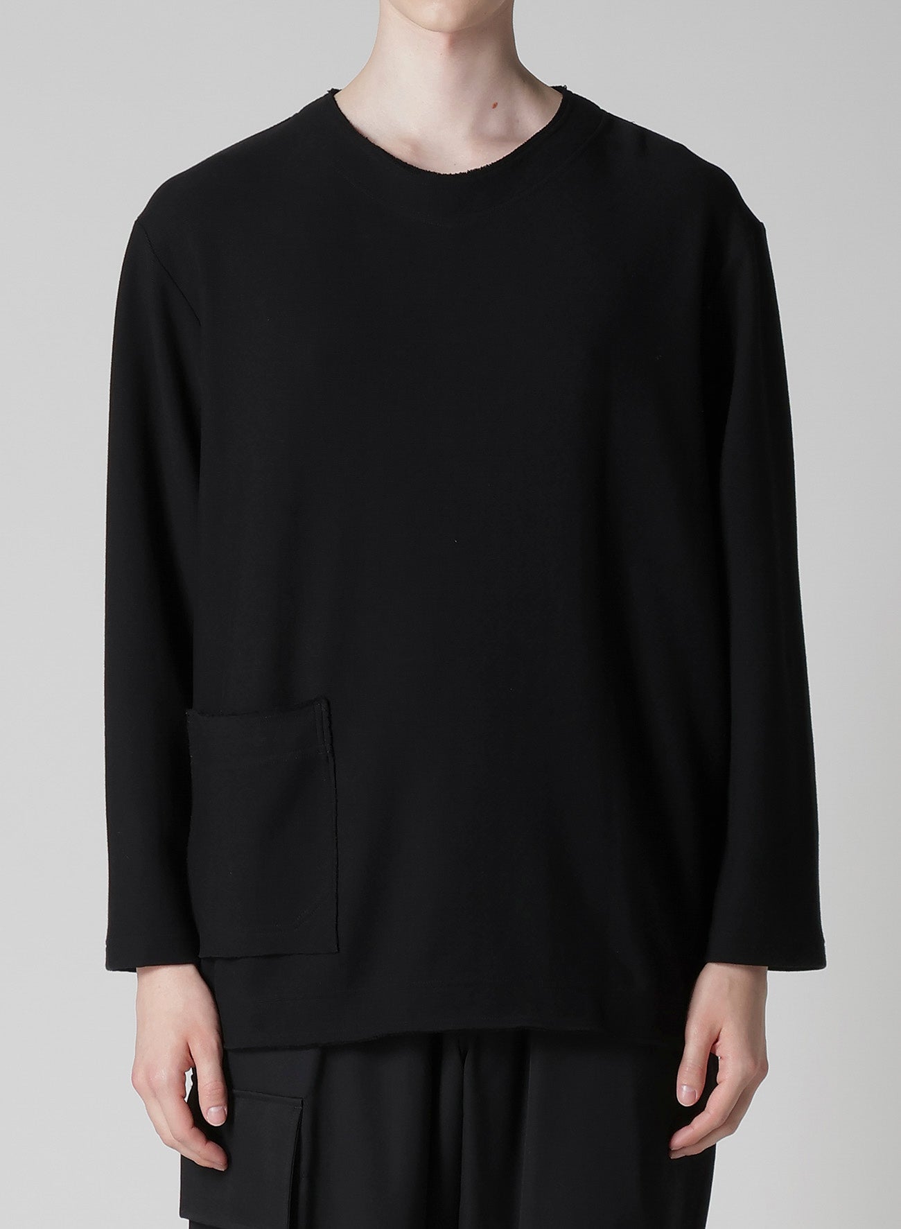 PURL STITCH RAW EDGE LS T