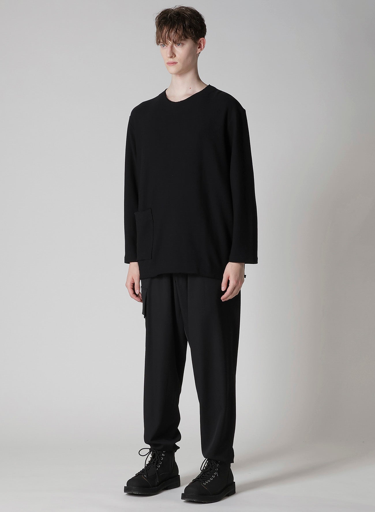 PURL STITCH RAW EDGE LS T