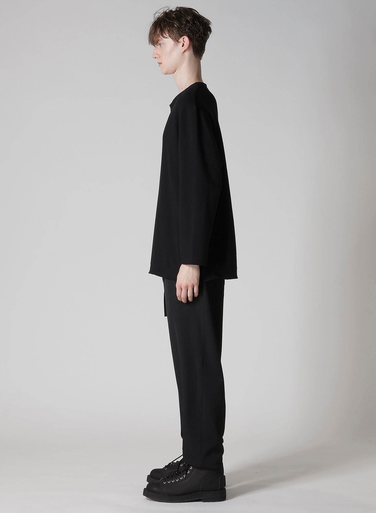PURL STITCH RAW EDGE LS T