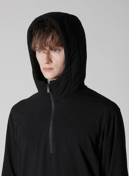 30/-COTTON SINGLE JERSEY PADDED HOODIE