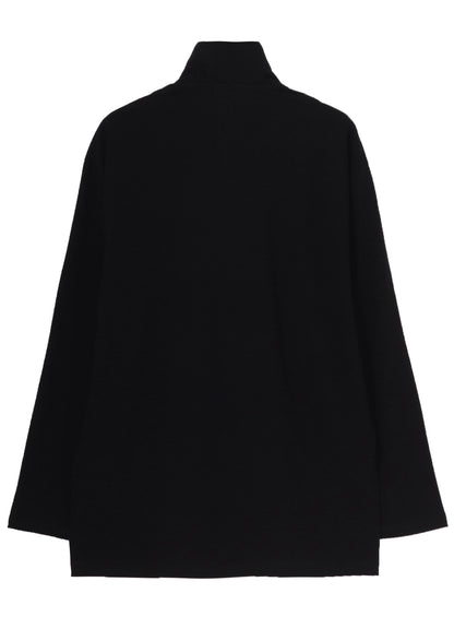 30/-COTTON SINGLE JERSEY PADDED COLLAR HALF ZIP LONG S