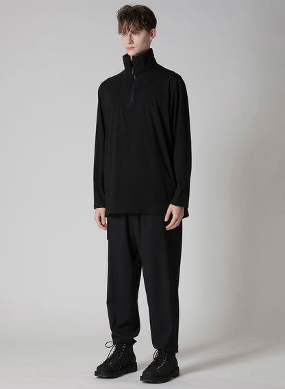 30/-COTTON SINGLE JERSEY PADDED COLLAR HALF ZIP LONG S