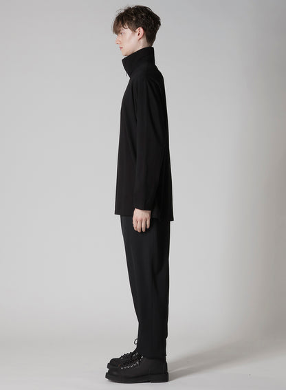 30/-COTTON SINGLE JERSEY PADDED COLLAR HALF ZIP LONG S