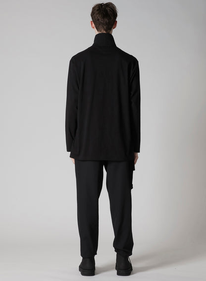 30/-COTTON SINGLE JERSEY PADDED COLLAR HALF ZIP LONG S