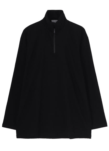 30/-COTTON SINGLE JERSEY PADDED COLLAR HALF ZIP LONG S