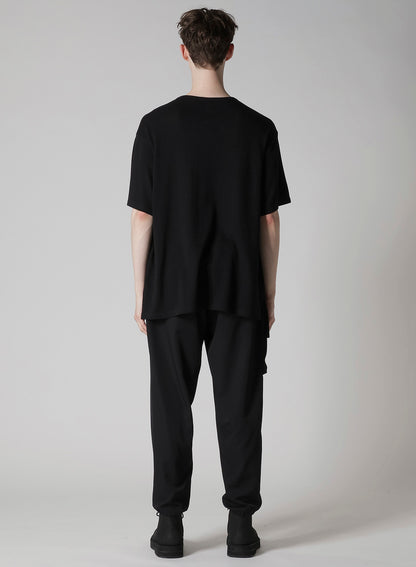 COTTON ANGORA PLATING JERSEY CHEST PKT SHORT SLV T