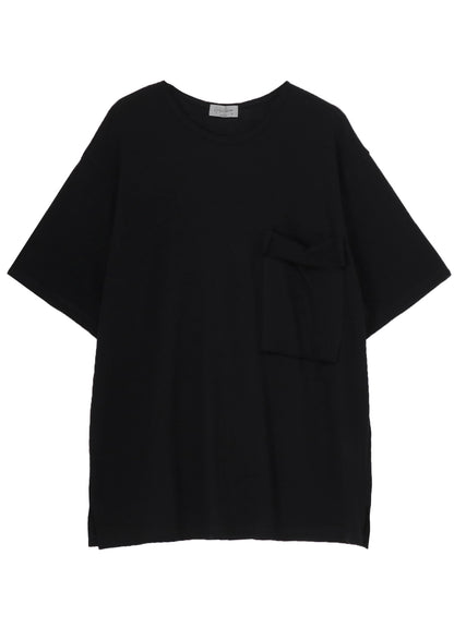 COTTON ANGORA PLATING JERSEY CHEST PKT SHORT SLV T