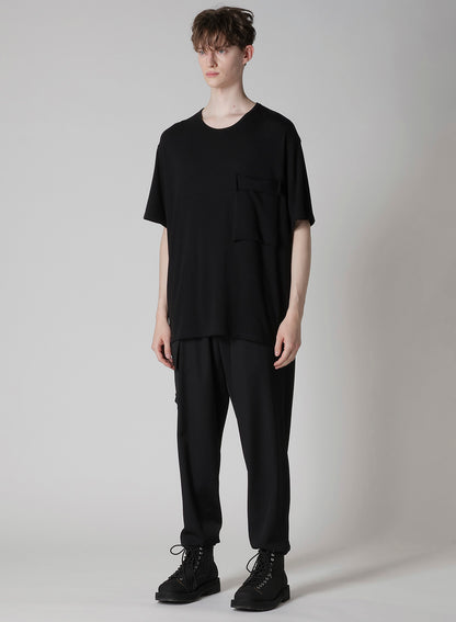 COTTON ANGORA PLATING JERSEY CHEST PKT SHORT SLV T