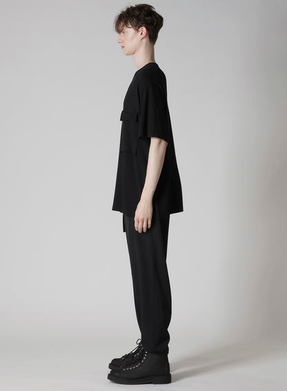 COTTON ANGORA PLATING JERSEY CHEST PKT SHORT SLV T