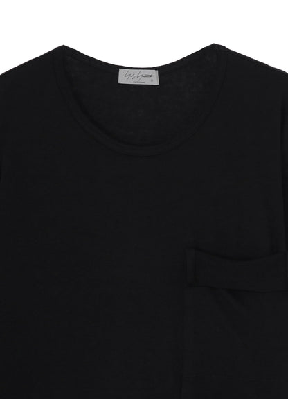 COTTON ANGORA PLATING JERSEY CHEST PKT LONG SLV T