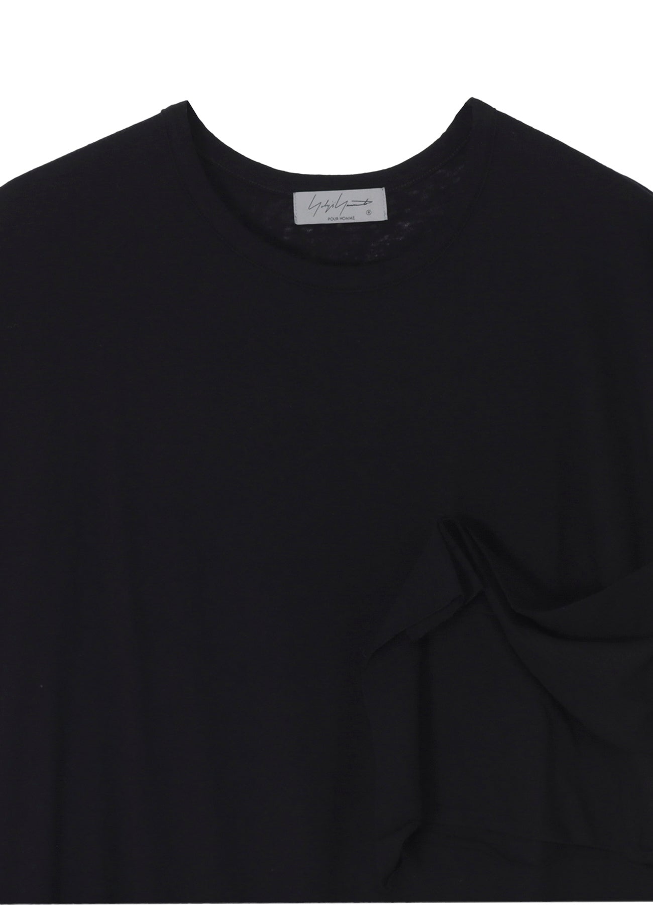 COTTON SILK NOIR GAUZE JERSEY POCKET DETAIL SHORT SLV T
