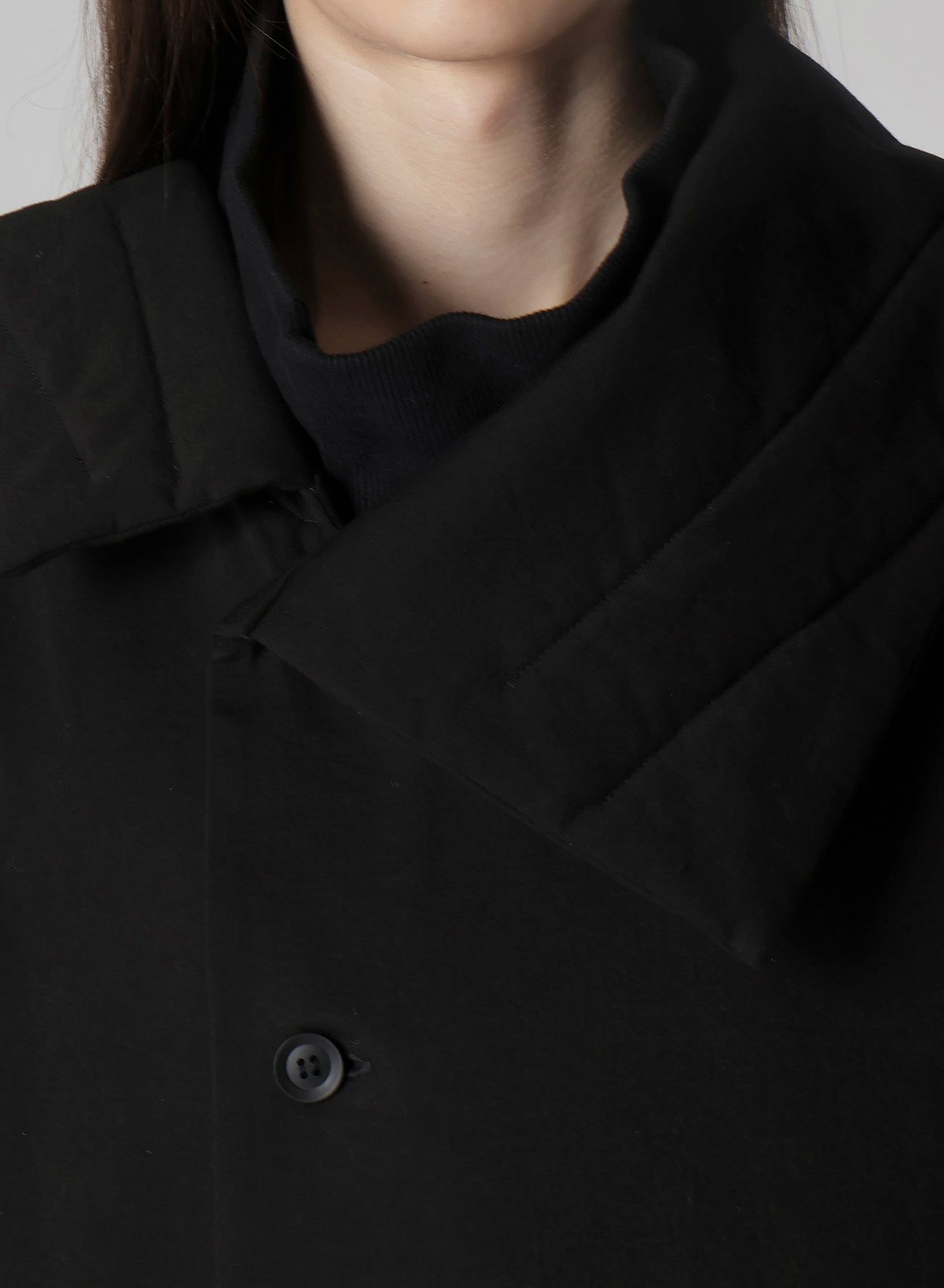 30/-HIGH D COTTON JERSEY DESIGNED COLLAR PADDED COAT