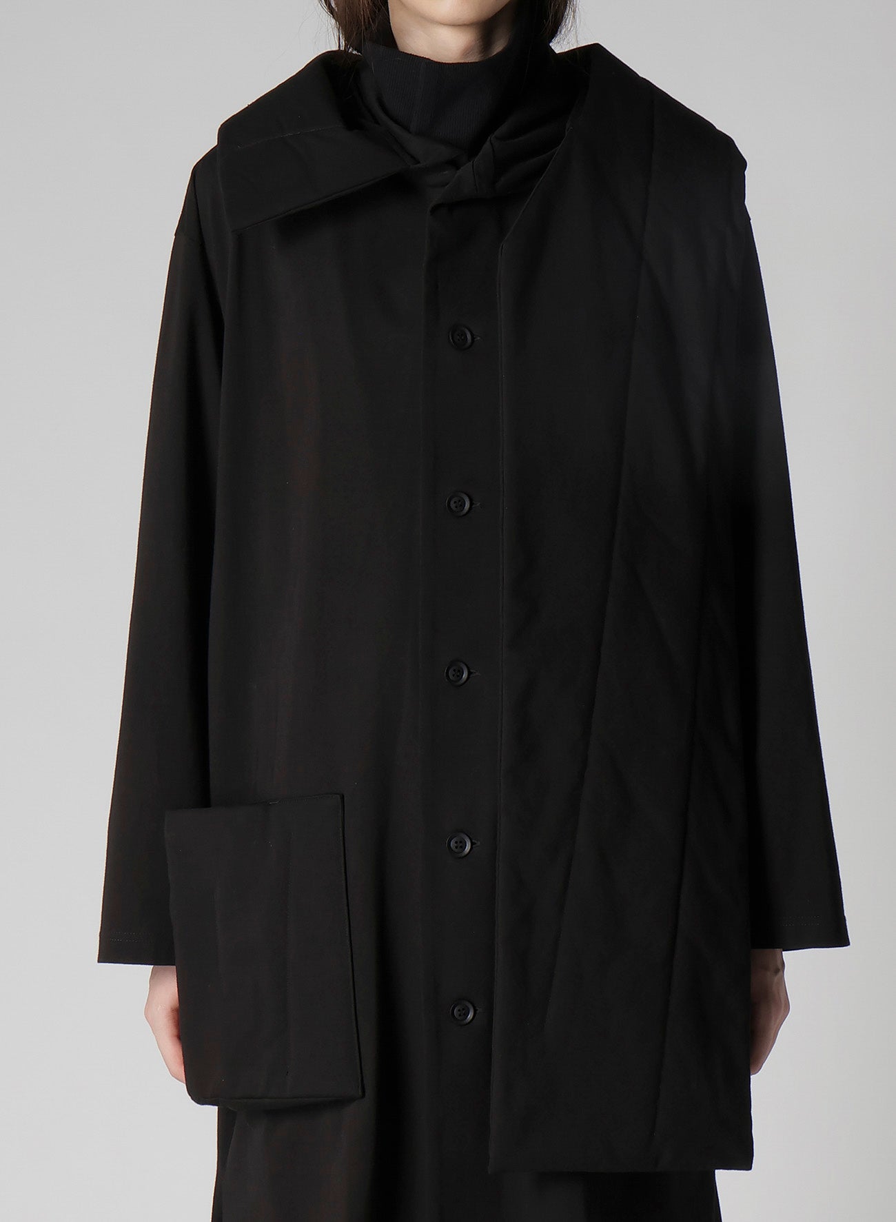 30/-HIGH D COTTON JERSEY PADDED LONG COAT