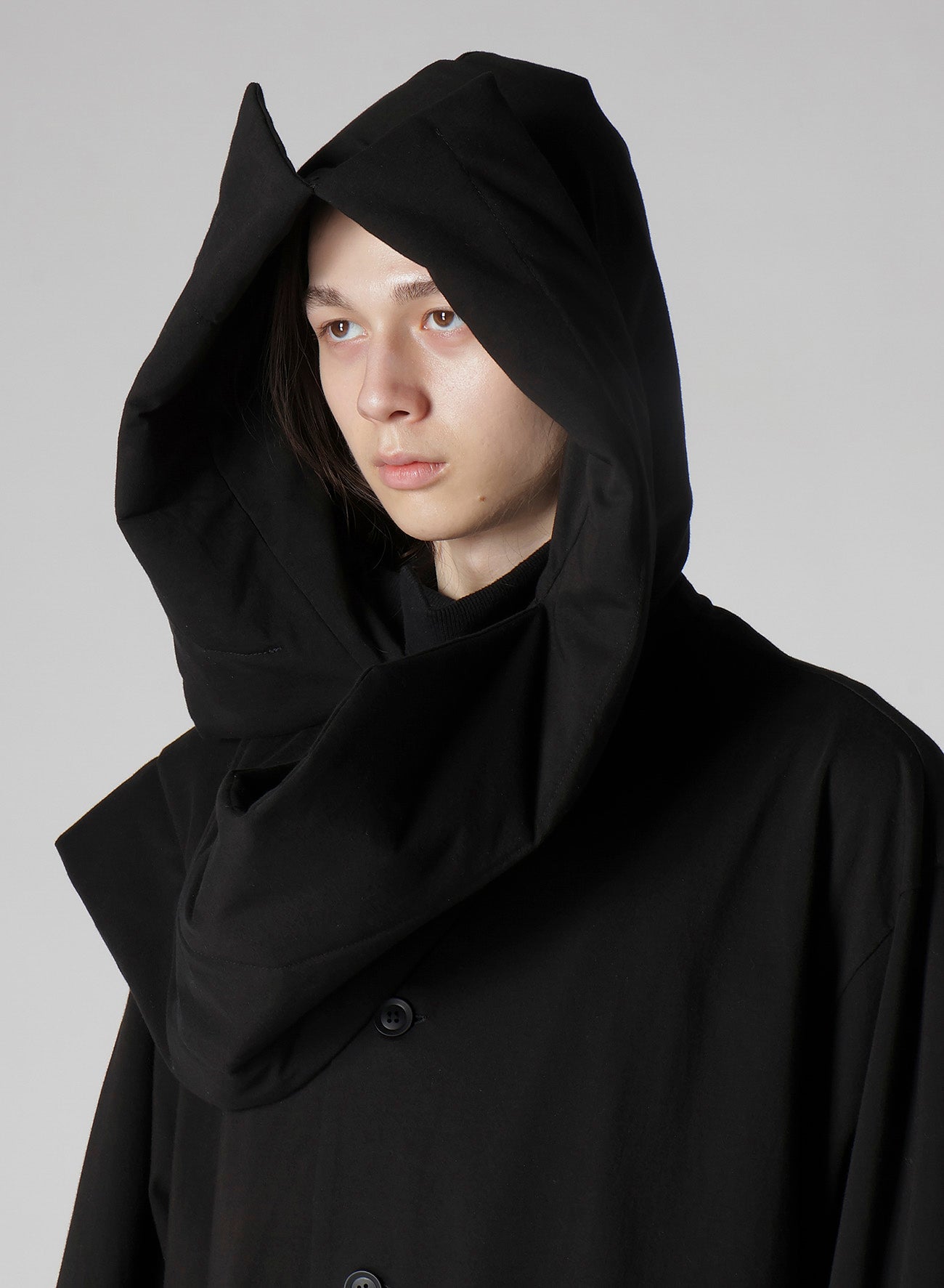 30/-HIGH D COTTON JERSEY PADDED LONG COAT