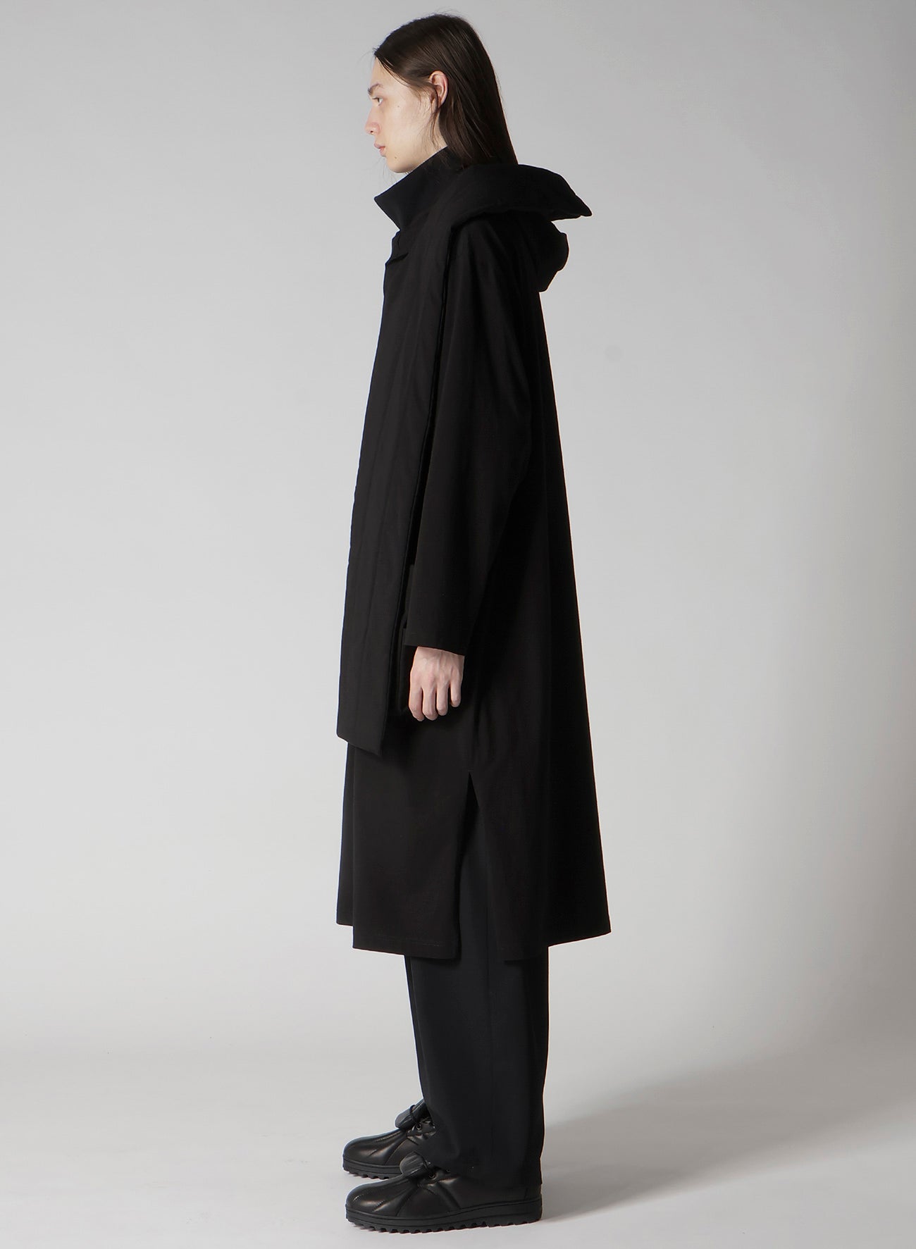 30/-HIGH D COTTON JERSEY PADDED LONG COAT