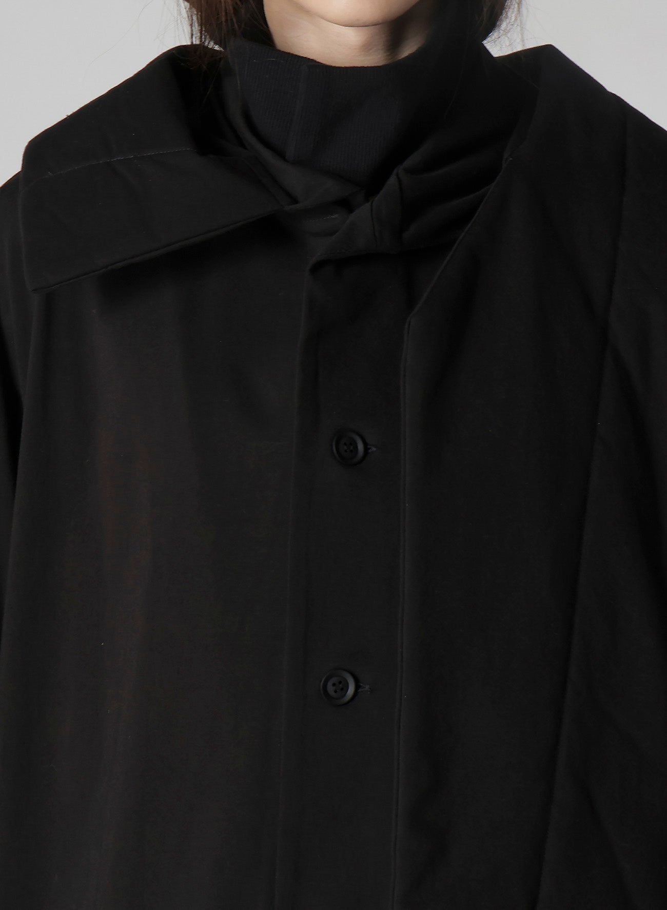 30/-HIGH D COTTON JERSEY PADDED LONG COAT