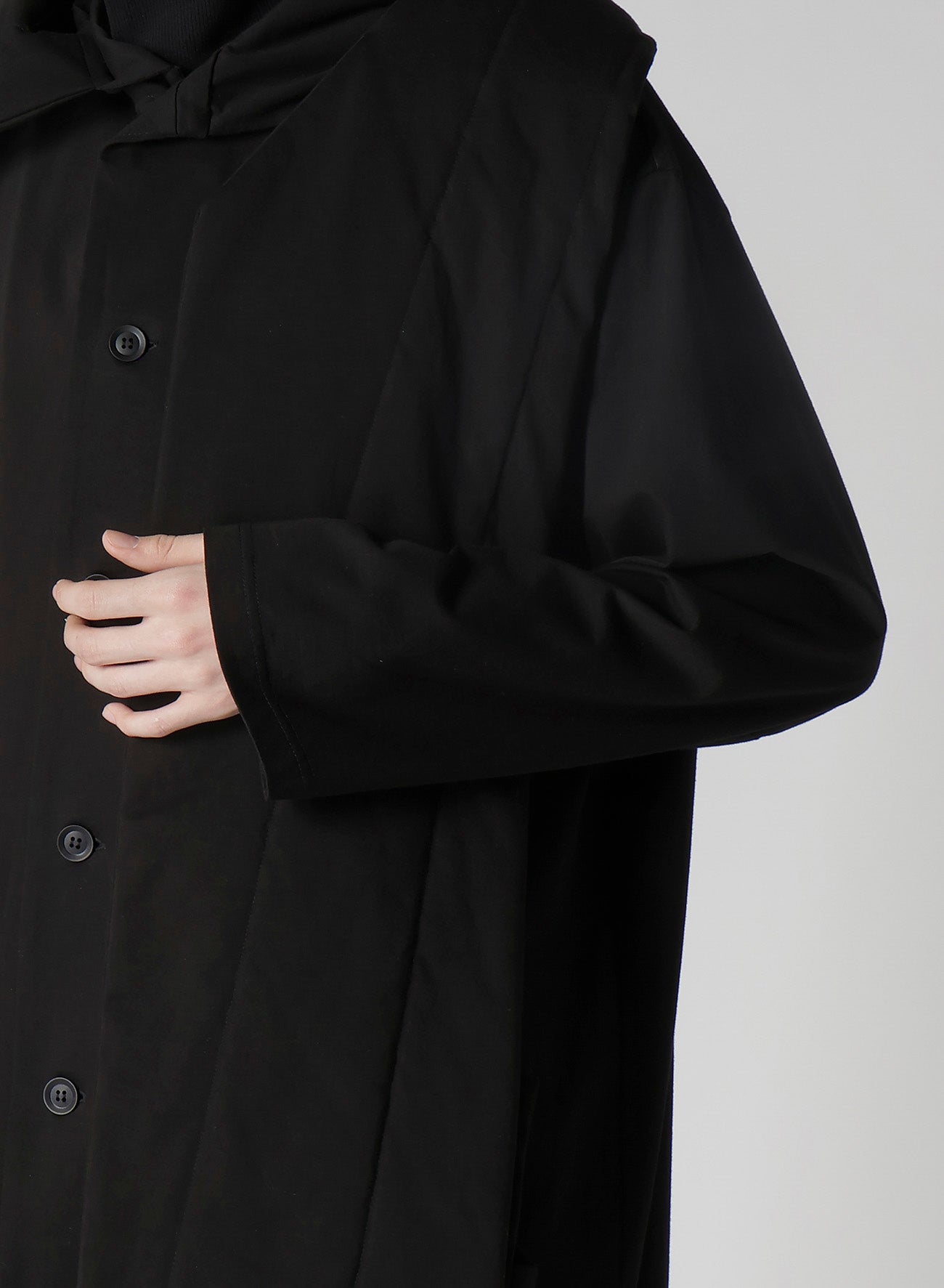 30/-HIGH D COTTON JERSEY PADDED LONG COAT