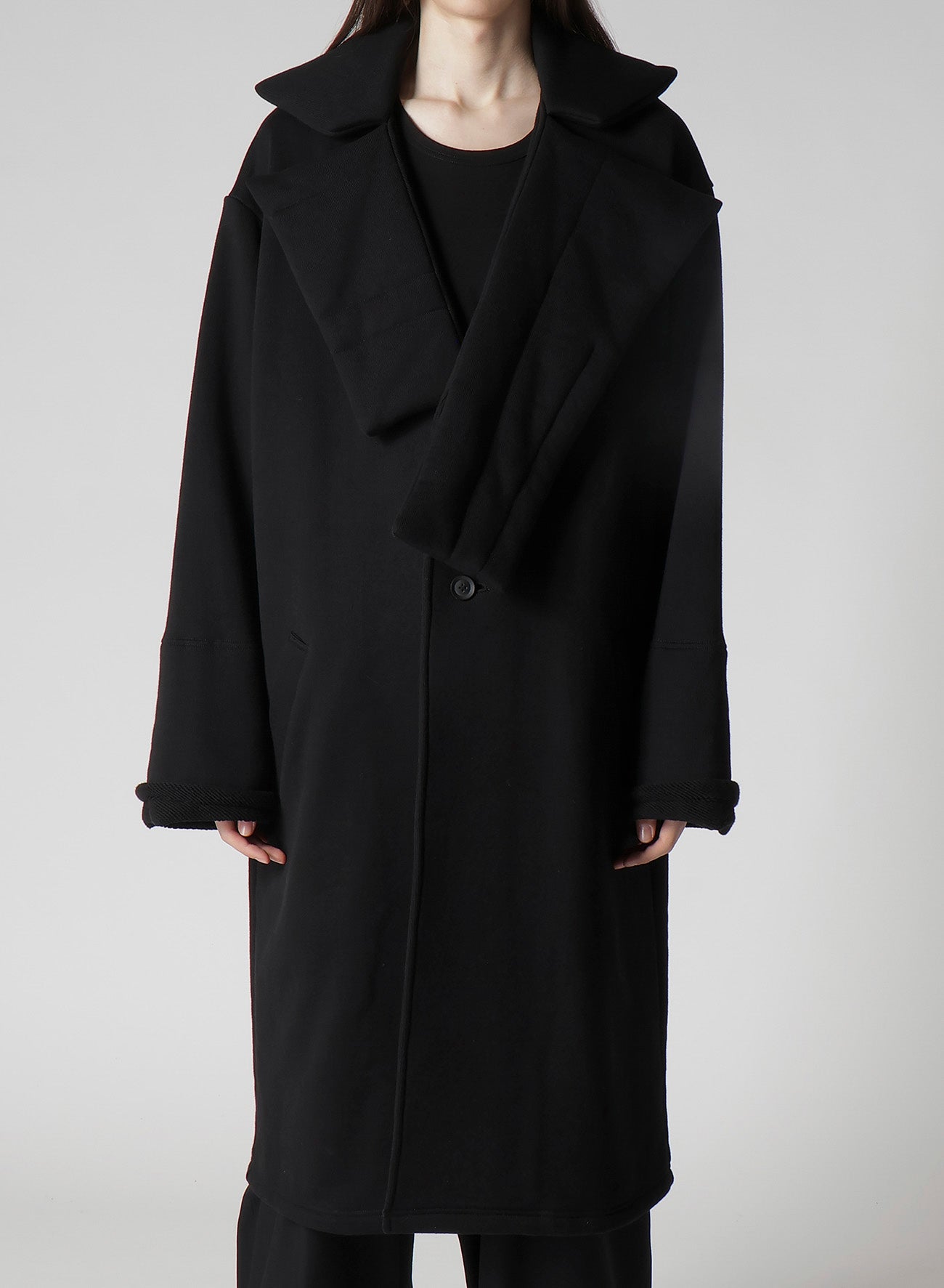 30/2 LOW GAUGE FRENCH TERRY PADDED LONG DESIGNED COLLAR COAT