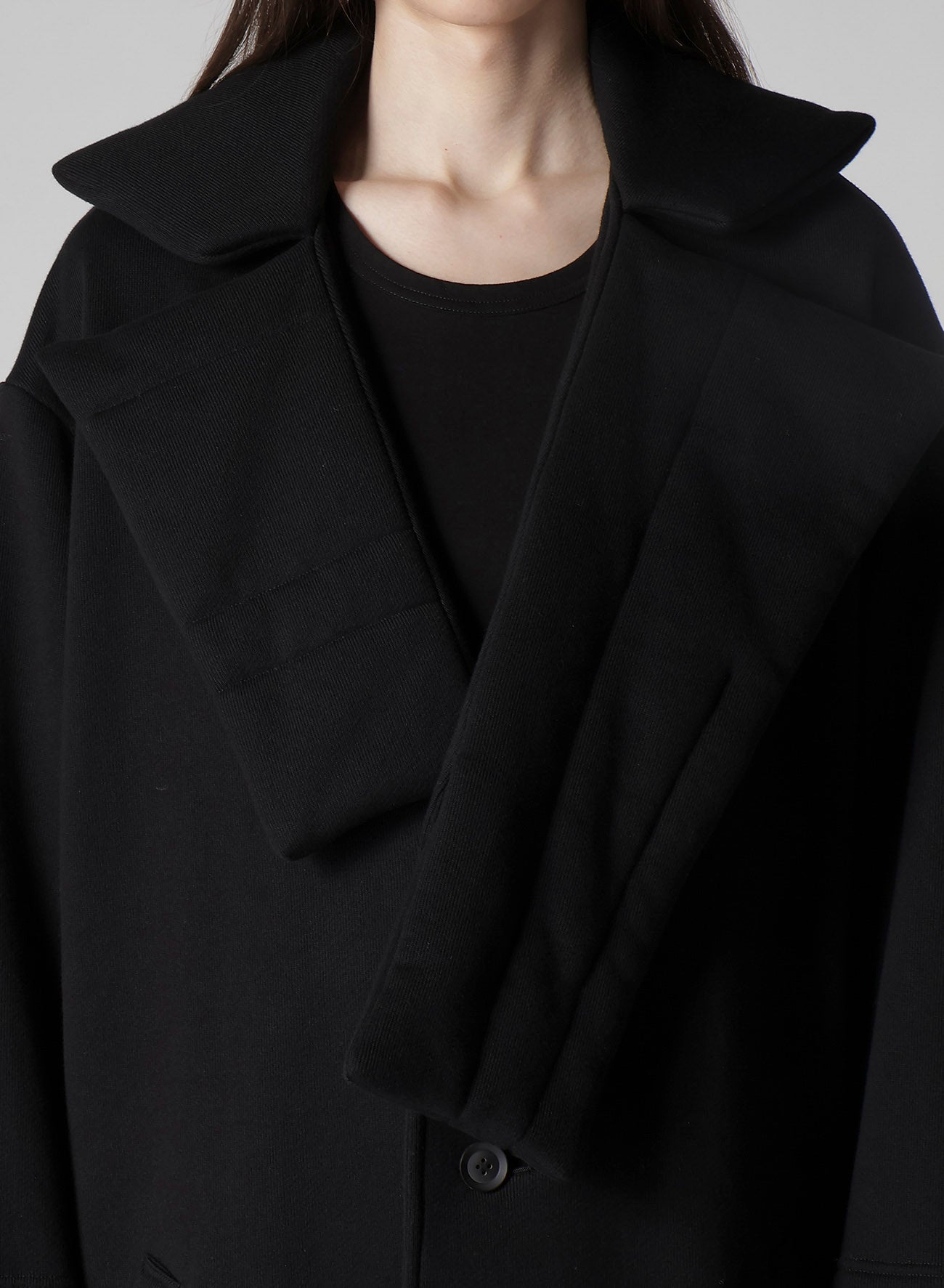 30/2 LOW GAUGE FRENCH TERRY PADDED LONG DESIGNED COLLAR COAT