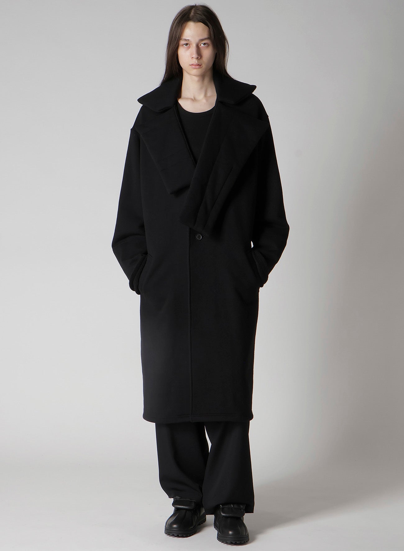 30/2 LOW GAUGE FRENCH TERRY PADDED LONG DESIGNED COLLAR COAT