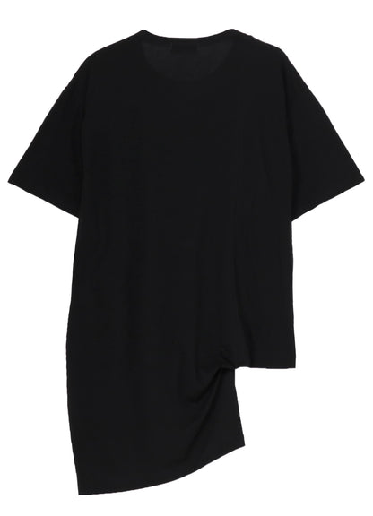 COTTON CASHMERE JERSEY DESIGNED COLLAR ROUND NECK SHORT S