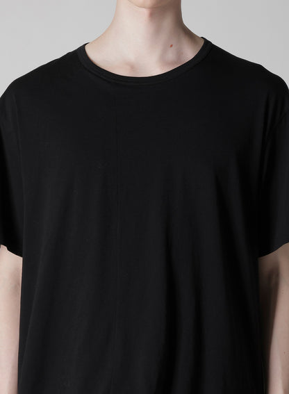 COTTON CASHMERE JERSEY DESIGNED COLLAR ROUND NECK SHORT S