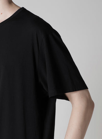 COTTON CASHMERE JERSEY DESIGNED COLLAR ROUND NECK SHORT S