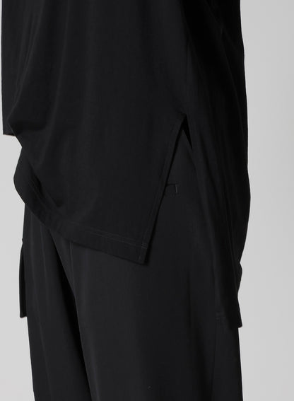 COTTON CASHMERE JERSEY DESIGNED COLLAR ROUND NECK SHORT S