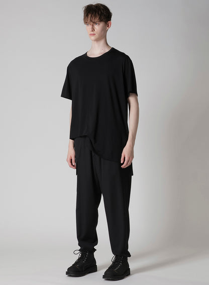 COTTON CASHMERE JERSEY DESIGNED COLLAR ROUND NECK SHORT S