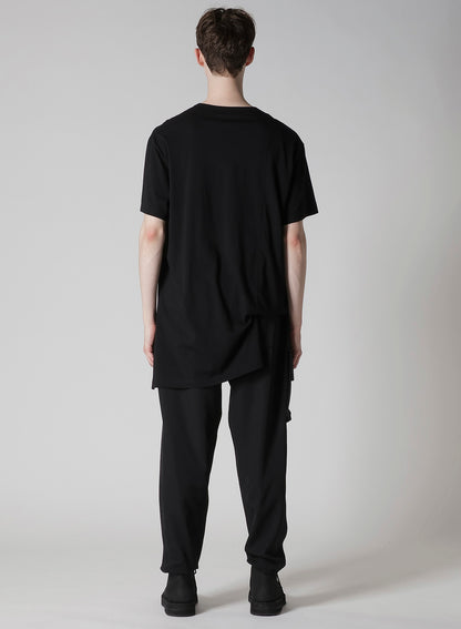 COTTON CASHMERE JERSEY DESIGNED COLLAR ROUND NECK SHORT S