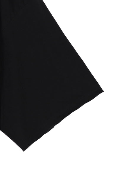 COTTON CASHMERE JERSEY BIG ROUND NECK SHORT SLV T