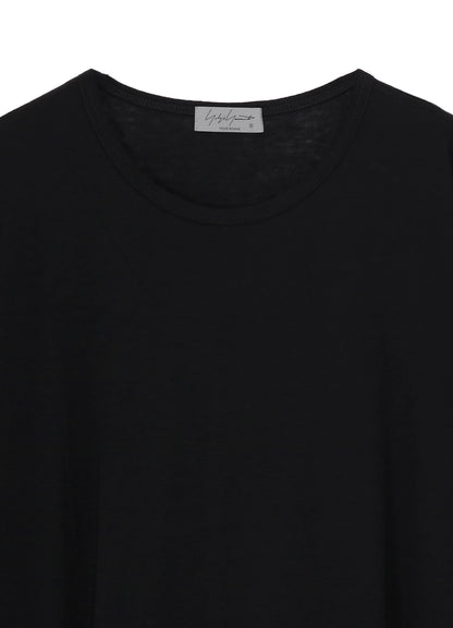 COTTON CASHMERE JERSEY BIG ROUND NECK LONG SLV T